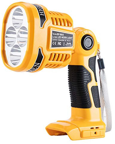 WaxPar 20v Light 12W 1120LM 20v Spotlight Compatible with Dewalt 20V Battery, LED Light Cordless Flashlight with 110 Degree Pivoting Head