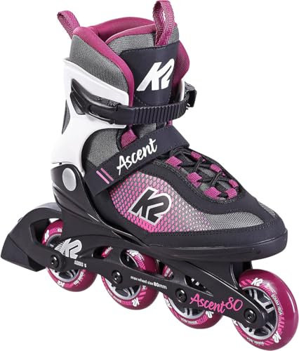 K2 Skates Damen Inline Skates Ascent 80 W, Black - Grey - Purple, 30F0761.1.1.070