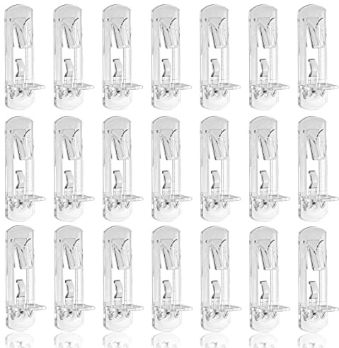 Jamiikury 30 Stück abschließbare Regalstütze, 5 mm Regalstifte, transparente Regalklammern, Kunststoff-Regalklammern für Regale, 5 mm Heringe x 1,9 cm dickes Regal