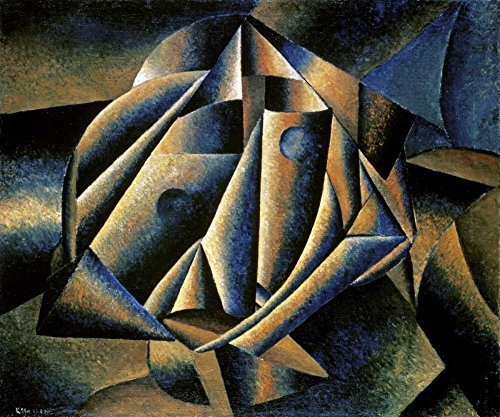Feeling at home LEINWANDDRUCK im SCHATTENFUGENRAHMEN Gesicht eines bäuerlichen Mädchens Malevich Kazimir - Abstrakt horizontal Kunstbilder im Holzrahmen cm_78_X_93