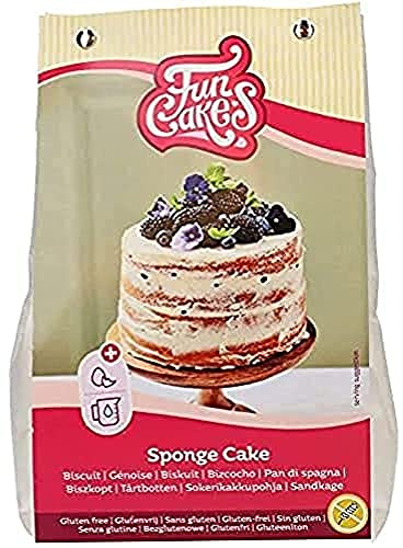 FunCakes Preparado para Bizcocho Esponjoso, Gluten Free: Fácil de usar, bizcocho maravillosamente ligero, perfecto para la decoración de tartas, calidad de repostería, certificado Halal, 500g