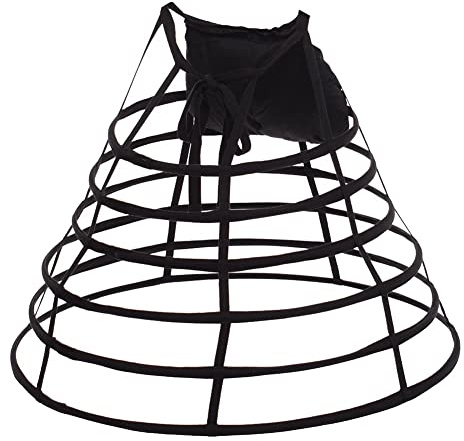 GRACEART Vestido Petticoat Rock de portador con acolchado de glúteos Bustle, Negro , Talla única
