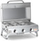 Onlyfire Table Top Gas BBQ, 3 Burner Portable Gas Barbecue Grill 7KW Power with 22 Cooking Grate, Lid & Thermometer, Stainless Steel