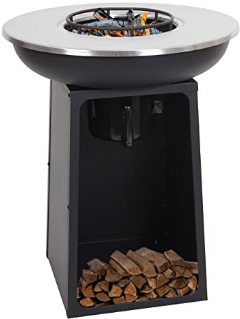 Mendler Barbecue BBQ braciere con Piastra riscaldante HWC-K97 Acciaio Ø 59cm Nero