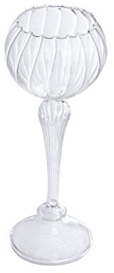 Warmhm tall European style flower-shaped candlestick goblet glass candle holder high borosilicate material for table centrepiece suitable for events hallway or office