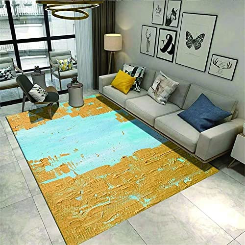 RUGMRZ Teppich Kinderzimmer Abstrakt, einfach, sicher und schmutzabweisend Auto teppiche gelb Baby Zimmer deko Teppich kinderzimmer Teppich kinderzimmer waschbare teppich160x220CM