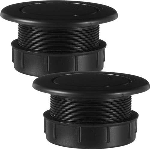 Sadnyy Parasol Umbrella Hole Ring Plug and Cap Set Outdoors Glass Deck Table Hole Cover Insert Thicker Umbrella Plug for Patio Table Yard, Black (2 Sets)