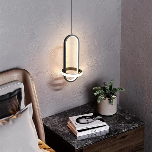Mengjay LED Pendant lamp Dining Table Pendant Light dimmable Pendant lamp Height Adjustable Modern Pendant lamp for Office Dining Room Study Living Room Kitchen Light (Black)
