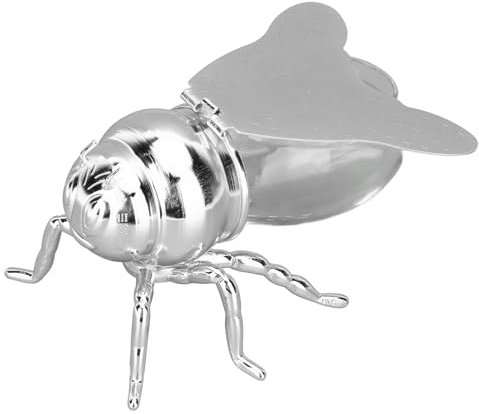 Pyhodi Silbernes Honigglas mit Biene-Motiv, Serviergeschirr für Frühstück, Tee oder Besondere Anlässe, Dekoratives Honigglas in Bienenform, ästhetischer Kurzfristiger Behälter für