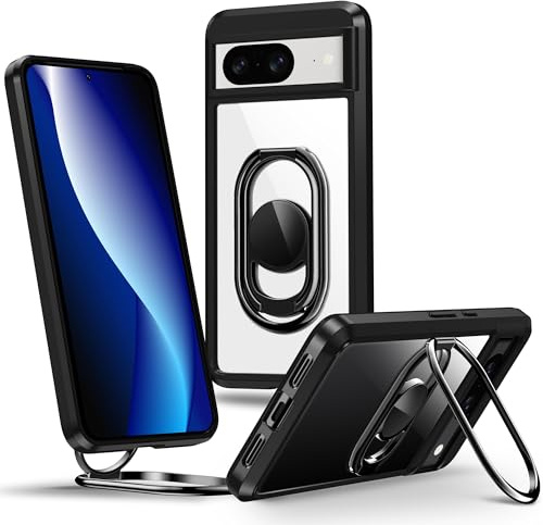 SHIELDS UP for Piexl 8A 5G Case with Double Ring Holder,Black. | Phone Case Clear with Stand 【Adjustable & Fodable】Shockproof Protective Cover