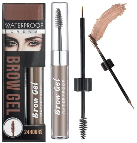 KARLOR Augenbrauen Gel mit Pinseln & mascara Bürste, Augenbrauenfarbe Braun Augenbrauengel Getönt Augenbrauencreme Augenbrauen färben Wasserfest Langhaltend natürlich aussehend（06# Rotbraun）
