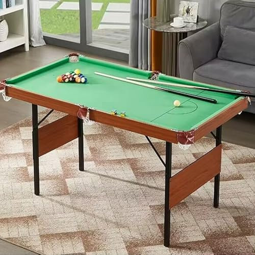 Mesa de billar portátil plegable de 5 pies que ahorra espacio para salas de juegos en casa, salas de juegos para niños y adultos, salas de estar, salas de juegos, mesas de billar(Color:Green,Size:15