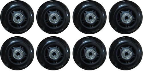 8 Stück 72 mm Inline-Skate-Rollen, 82 A, Rollschuh-Räder mit Kugellagern für Rollerblade, Ersatz-Räder, langlebige Gepäckräder