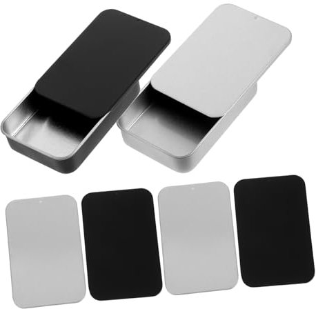 Lurrose 6 Stücke Metall Visitenkartenbox Mit Push-Pull-Deckel Aufbewahrungsbox Für Karten Leere Metalldosenbox Mit Deckel Praktisch Und Leicht
