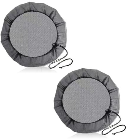 2 Stück Regentonnen Netz, Hochwertige Regentonne Abdeckung mit Zugkordel, Verstellbares Zugkordel Regentonnen Schutznetz Mückenschutz Regentonne Schutzabdeckung Schutz