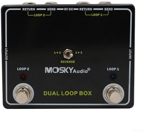 DAZZLEEX Dual-Loop-Effektpedal-Aluminiumgehäuse, einfach zwischen zwei Verstärkern wechseln oder Effekte mit dem Bypass-Signal verwalten