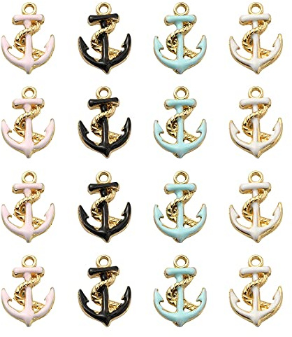 Stiesy Abalorio de aleación esmaltada para pulseras, collares, manualidades, aretes, adornos, accesorios de decoración