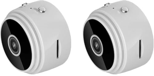 Secretscope Mini caméra de sécurité magnétique, Wi-Fi, caméra extérieure sans fil, avec fonction de vision nocturne pour la maison et le bureau, (blanc)