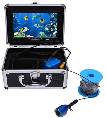 Denash 5MP Undervattensfiske Kamera, 1080p HD 7 Tum Skärm Bärbar Fiskfinder med 30 M Kabel, 8 Lysdioder för Flotte och Plattformsfiske, Lämplig för Olika Miljöer