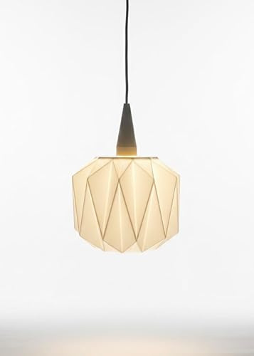 Lampenschirm Prismenwerk – dekorativer Kugel-Lampenschirm für Weihnachtsstern, 3D-gedruckt aus PLA, inkl. Aufhängungs-Cover, Weiß