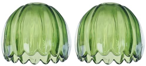 Lampenschirme aus Glas, grüne Tulpen, kleine Blumen-Lampenschirme, Ersatz-Mini-Lampenschirm für Stehlampe, Tisch, Wandlampe, Kronleuchter, Dekor (Grün-2)
