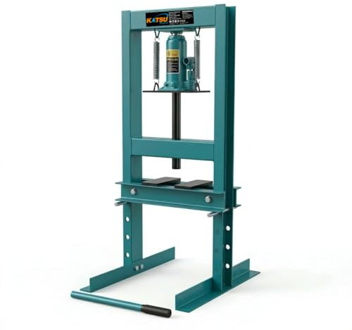 KATSU Tools 6 Ton Hydraulic Shop Press, Heavy Duty Hydraulic Bottle Jack Workshop Press, Adjustable Height, H-Frame Design, for Garage Workshop 161307