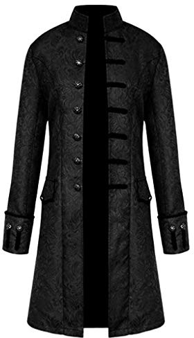 Generisch Steampunk Herren Mantel, Herren Gothic Frack Jacke Mittelalter Kleidung Vintage Palast Renaissance Viktorianischen Lang Gehrock Uniform für Halloween Kostüm Vampir Cosplay Karneval Party