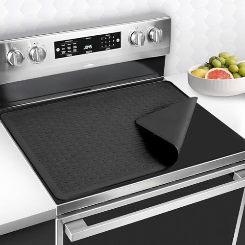 71x51cm Induction Hob Protector Mat, Large Hob Covers Silicone Mat Heat Resistant Electric Cooker Scratch Protector Anti Slip Cover for Induction Cooktop