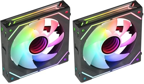 Mars Gaming MF-LINKFINITY Nero, Ventola Modulare PWM 120mm, Sistema di Connessione LINKFINITY, Illuminazione Infinity Mirror ARGB 360°, Ultra-silenzioso 12dB (Confezione da 2)