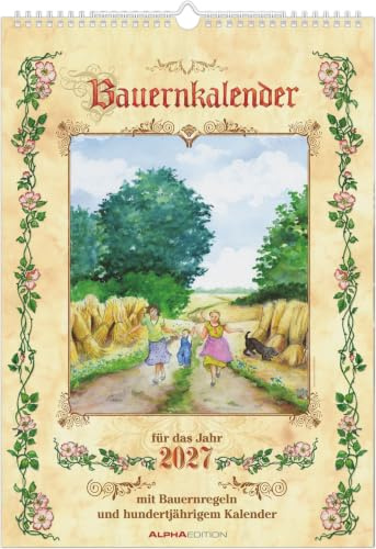 Bauernkalender 2027: Wandkalender 29,7x42 cm mit täglichen Wetterprognosen, Bauernregeln, 100-jährigem Kalender und Spiralbindung | Wandkalender 29,7x42 cm mit täglichen Wetterprognosen, Bauernregeln, 100-jährigem Kalender und Spiralbindung