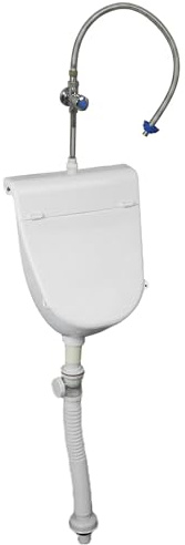 Orinal de plástico para hombres y niños, orinal de entrenamiento para ir al baño montado en la pared, urinarios para exteriores equipados con tapa, blanco, 23, 62 pulgadas (con válvula de descarga y a
