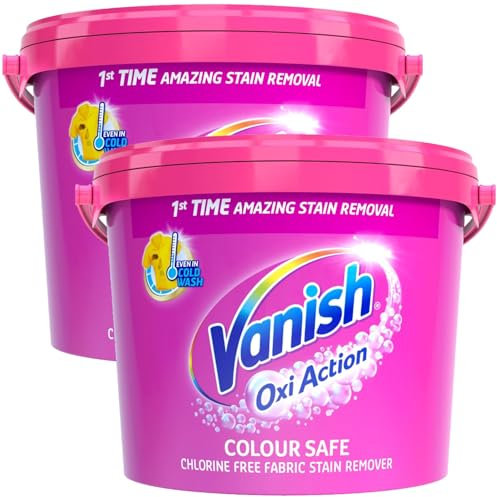 Vanish Oxi Action - Quitamanchas para Ropa Blanca y de Color, en Polvo, sin Lejía - 2 x 2.4 Kg