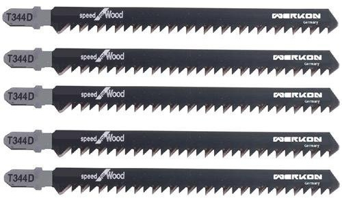 WERKON 5 x WERKON Stichsägeblatt 152 mm T-Schaft T344D Extra Lang Holz Stichsägeblätter