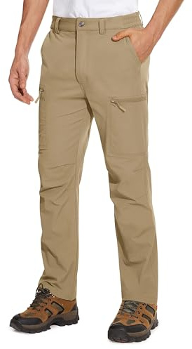 MAGCOMSEN Men's Wear Resistant Trousers Lightweight Fishing Pants Military Combat Trousers Khaki