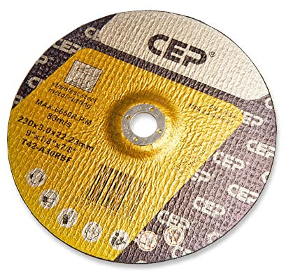 CEP Lot de 25 disques Meuleuse d'angle à tronçonner en métal et inox 230 x 3,0 x 22,23