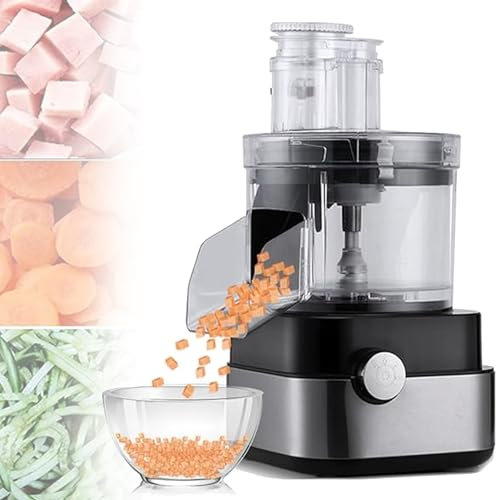 SOYPAX Rallador Profesional, Cortador de Frutas, Máquina Ralladora en Espiral, Rallador Eléctrico de Alimentos, Rallador Eléctrico de Verduras para Uso Doméstico,DicingDlade