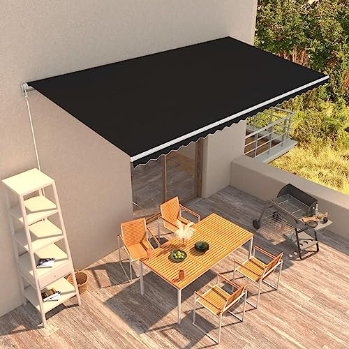 Gelenkarmmarkise,Sonnenschutzeinziehbare Markise Handbetrieben 600 X 300 cm Anthrazitideal FüR Den Einsatz Im Freien, FüR TüRöFfnungen, Terrassen, Balkone Und Fenster