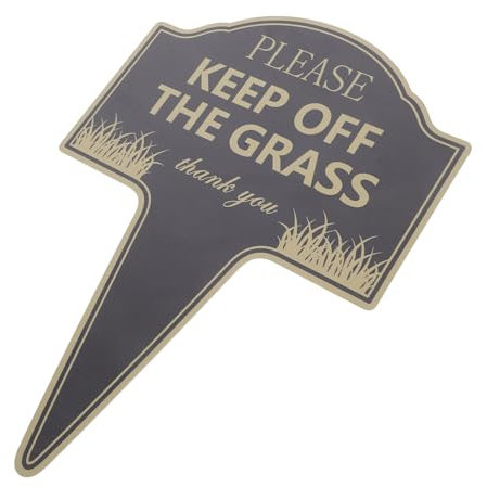 BESTonZON Estacas para decoración de césped al Aire Cartel de jardín de Metal con estacas Mantener Fuera del Cartel de Hierba Mantener Fuera del césped Signo de jardín Aluminio Negro