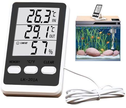 kdkskss Termometro per Frigorifero,Igrometro Digitale Domestico - Igrometro Digitale Con Display LCD Per Frigorifero, Elettrodomestici Da Cucina, Conservazione Degli Alimenti, Magazzino E Cantinetta