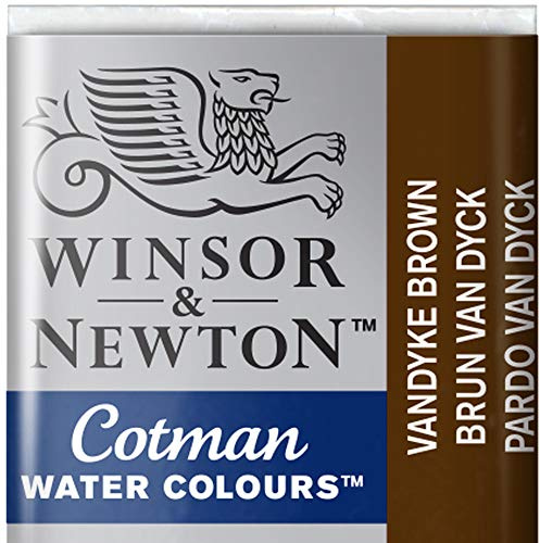 Winsor & Newton 0301676 Cotman Aquarellfarbe mit guter Transparenz, hervorragender Tönungsstärke und guten Maleigenschaften, Wasserfarbe im 1/2 Napf - Vandyke Braun