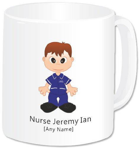 Personalised Nurse Male Jumbo Giant 20oz Mug (Royal Blue Top/Trousers, White Trim) - (A GoPersonalised Design)