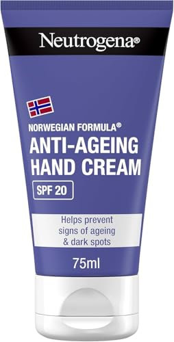 Neutrogena | Crème Mains Anti-Âge SPF 20 Formule Norvégienne (tube de 75 ml) – Crème hydratante pour les mains contre les signes visibles de l'âge et les taches – Soin des mains au parfum délicat