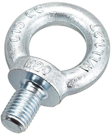 sourcing map Levage Anneau Boulon M20 x 30mm Mâle Fil C15 Carbone Acier pour Suspendu Paquet de 1