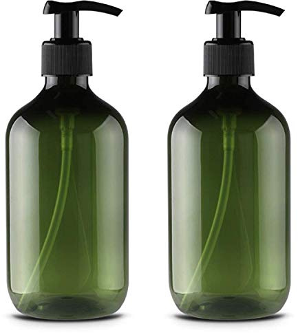 Alledomain 2PCS 500ml bottiglie vuote di plastica per lozione e lozione ricaricabile, shampoo corpo crema doccia gel contenitore contenitore di articoli da toeletta dispenser liquido, Verde