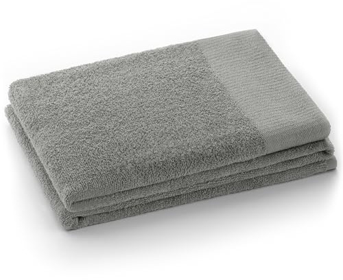 AmeliaHome Toalla de Mano de Acero, 50 x 100 cm, 100% algodón, Absorbente, Color Gris