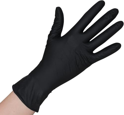 Herrmann Einweghandschuhe 200 Stück/Box, Schwarze Nitrilhandschuhe XL, puderfreie & latexfreie Einmalhandschuhe, Handschuhe in Gr. XS, S, M, L, XL