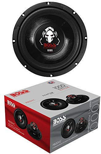 1 subwoofer compatibile con BOSS AUDIO SYSTEMS P80DVC da 20,00 cm 200 mm 8 doppia bobina 4+4 ohm 500 watt rms 1000 watt max 88 db spl auto, 1 pezzo