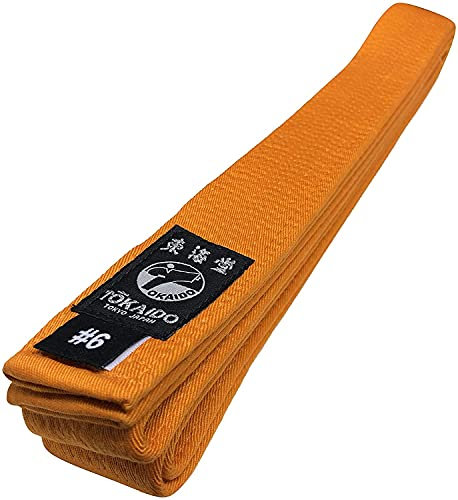Tokaido Karategürtel orange | Orangegurt Karate Gürtel aus Baumwolle | Verschiedene Längen (255)
