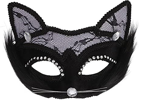 Masque De Chat Mardi Gras Eye Costume Chat De Fête Masques Halloween Pour Les Femmes Bal De Bal Masques Costume De Mascarade Demi-visage Hommes Et Femmes Vêtements Pvc Déguisement