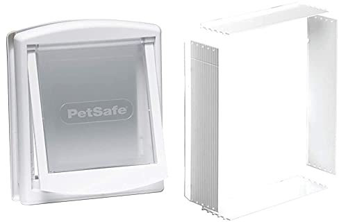 PetSafe Staywell Original Katzenklappe u. Hundeklappe, 2 Verschluss-Optionen inkl. Verschlussplatte, Größe S, weiß & Tunnelverlängerung für Katzenklappe S weiß